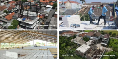 Dokumentasi pemasangan panel lantai dan konstruksi bangunan di Yogyakarta oleh PT Tiga Mitracon Indonesia